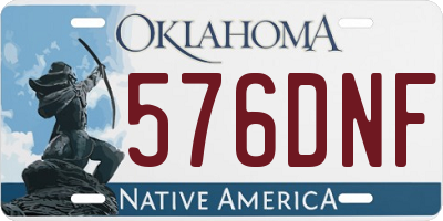 OK license plate 576DNF