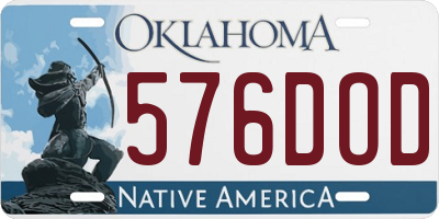 OK license plate 576DOD