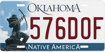 OK license plate 576DOF