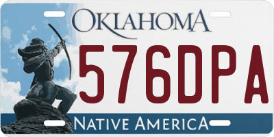 OK license plate 576DPA