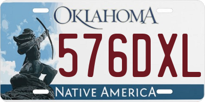 OK license plate 576DXL