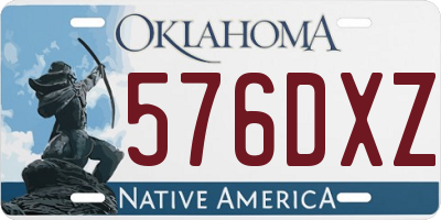 OK license plate 576DXZ
