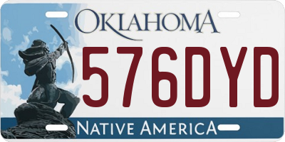 OK license plate 576DYD