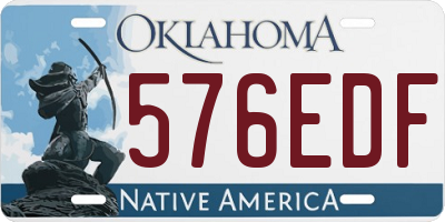 OK license plate 576EDF