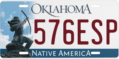 OK license plate 576ESP