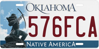 OK license plate 576FCA