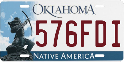 OK license plate 576FDI