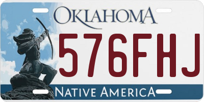 OK license plate 576FHJ