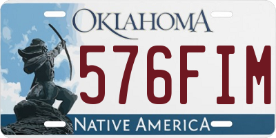 OK license plate 576FIM