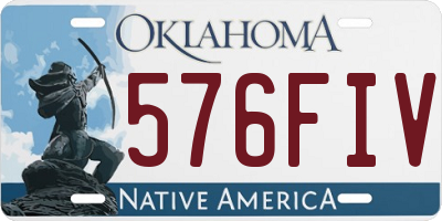 OK license plate 576FIV