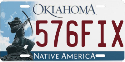 OK license plate 576FIX