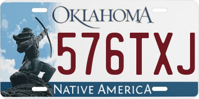 OK license plate 576TXJ
