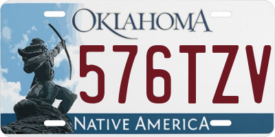 OK license plate 576TZV