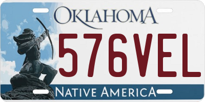 OK license plate 576VEL