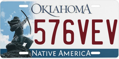 OK license plate 576VEV