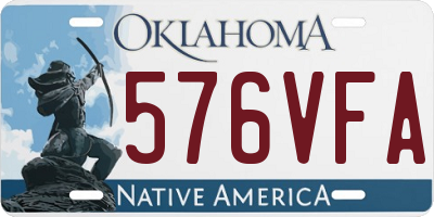 OK license plate 576VFA