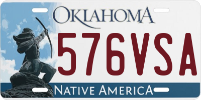 OK license plate 576VSA