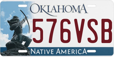 OK license plate 576VSB