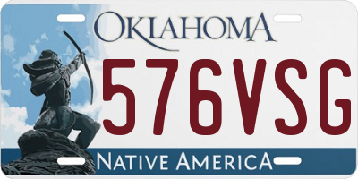 OK license plate 576VSG