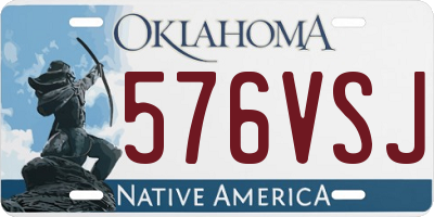 OK license plate 576VSJ