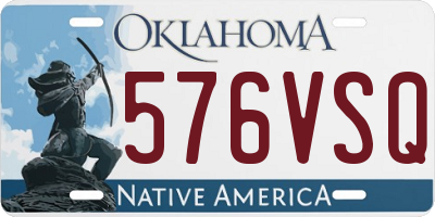 OK license plate 576VSQ