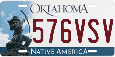 OK license plate 576VSV