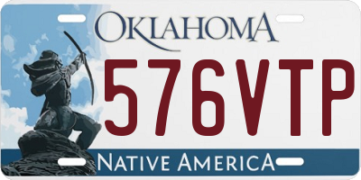OK license plate 576VTP