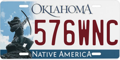 OK license plate 576WNC