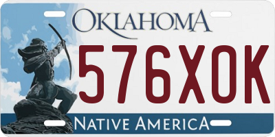 OK license plate 576XOK