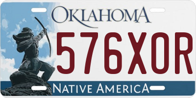 OK license plate 576XOR