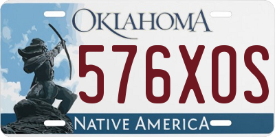 OK license plate 576XOS