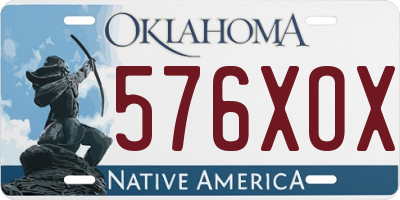 OK license plate 576XOX