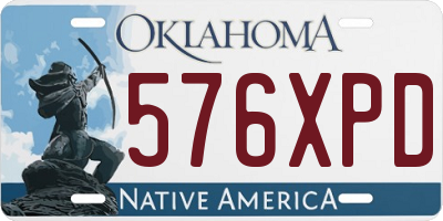 OK license plate 576XPD
