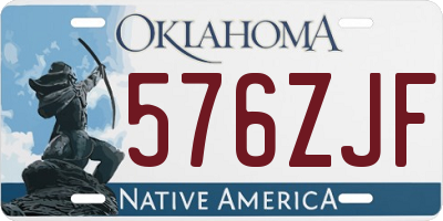 OK license plate 576ZJF