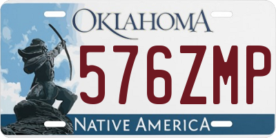 OK license plate 576ZMP