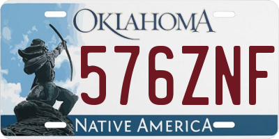 OK license plate 576ZNF