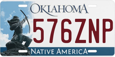 OK license plate 576ZNP