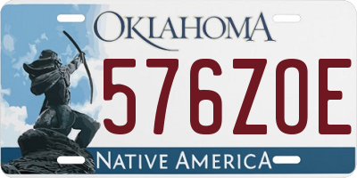 OK license plate 576ZOE