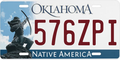 OK license plate 576ZPI