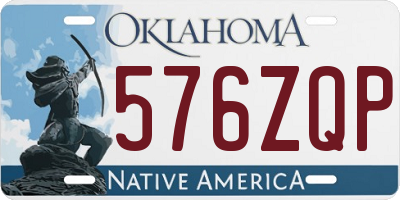 OK license plate 576ZQP
