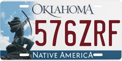OK license plate 576ZRF