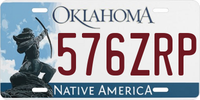 OK license plate 576ZRP