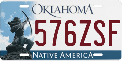 OK license plate 576ZSF