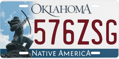 OK license plate 576ZSG