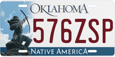 OK license plate 576ZSP