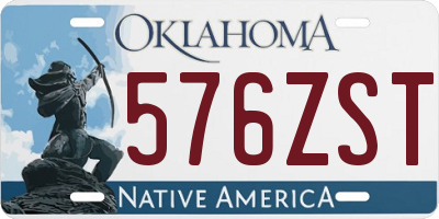 OK license plate 576ZST