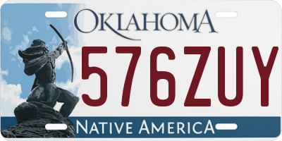 OK license plate 576ZUY