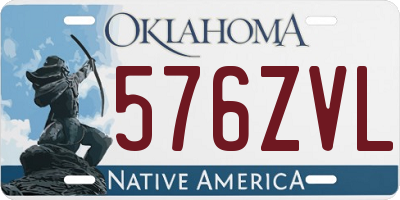 OK license plate 576ZVL