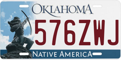 OK license plate 576ZWJ