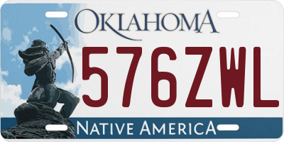 OK license plate 576ZWL